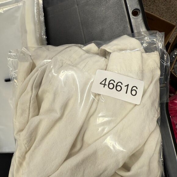 Zara Cropped Shirt Women S Small Beige Button Up Collared Short Sleeve Linen - Picture 7 of 7